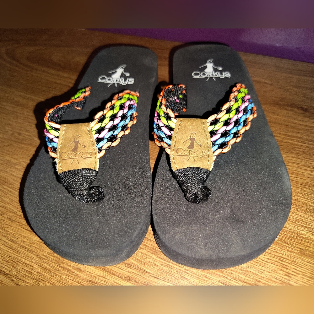 Black Corky's Flip Flop Sandals Kid's Size 10